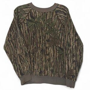 Vintage 90s Realtree Rebark Outdoors Camo Sweatshirt size small